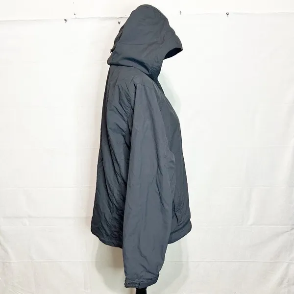 LL Bean Jacket Womens Medium Gray Hooded Jacket Windbreaker Nylon Vintage - Image 4