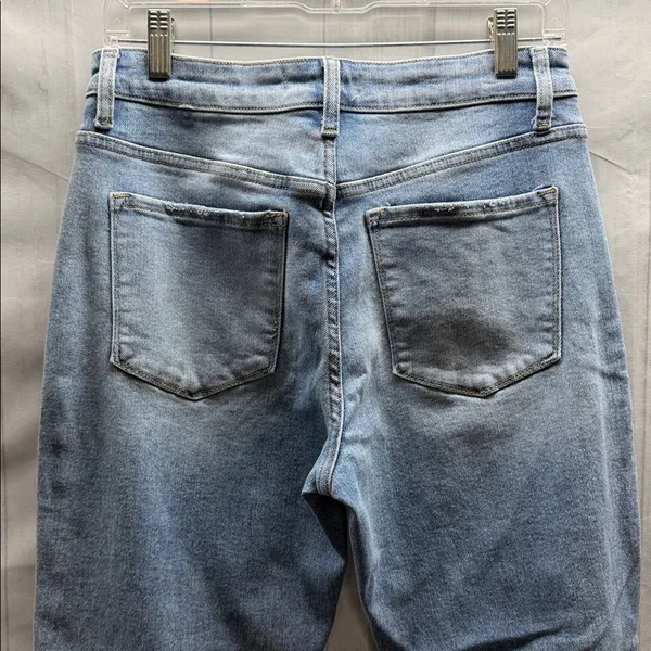 Vervet Blue Denim Distressed Knee High Rise Stretch Boyfriend Jeans Style V2744 - Image 8
