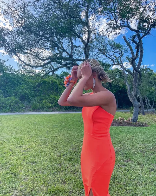 Dillard's Orange Formal Dress - Image 2