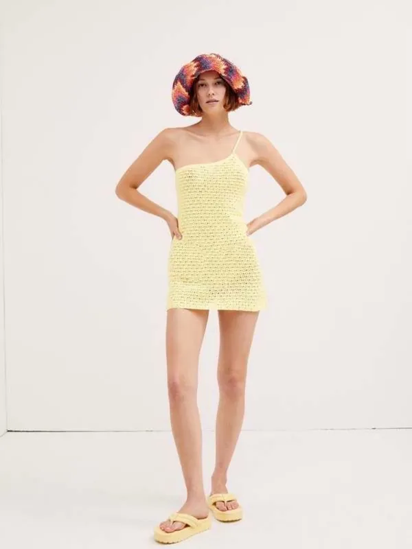For Love & Lemons Charlotte Pointelle Mini Dress - Image 6