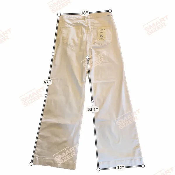Risen Jeans Womens Plus Size 3XL White Wide-Leg Trouser Jeans High Rise - Image 8