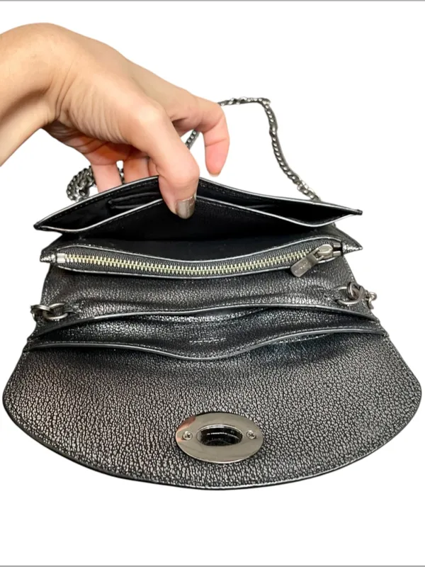 Coach Metallic Silver Convertible Crossbody Clutch - Image 8