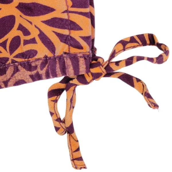 Sundance Orange Purple‎ Floral Abstract Print Pull on Pants Coastal Lagenlook M - Image 5