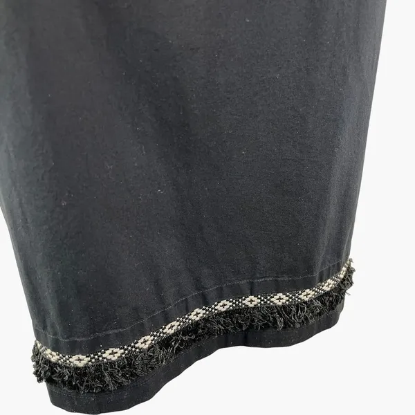 Coercion London Womens Black Shift Dress Boho Fringe Tassel Trim Gold Zipper 10 - Image 8