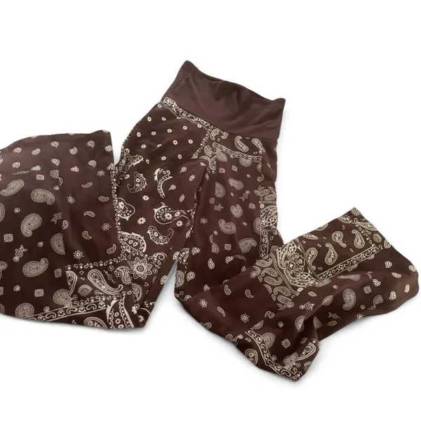 Brown Bandana Paisley Flare Leggings XXS NWT - Image 4