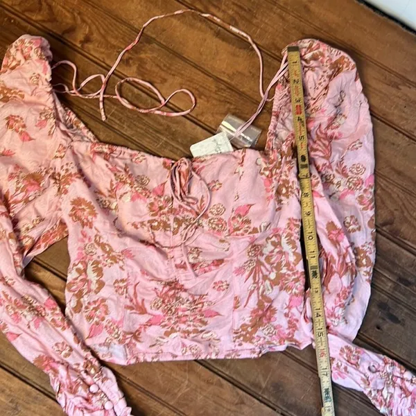 Women’s Free People long sleeve pink crop top NWT - Image 2