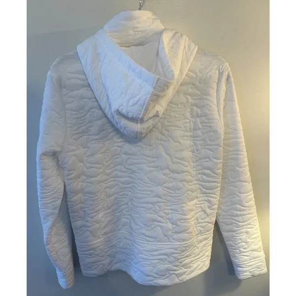 Dick's Sporting Goods DSG Women's Small Hooded Full Zip Sweatshirt White Quilted - Image 2