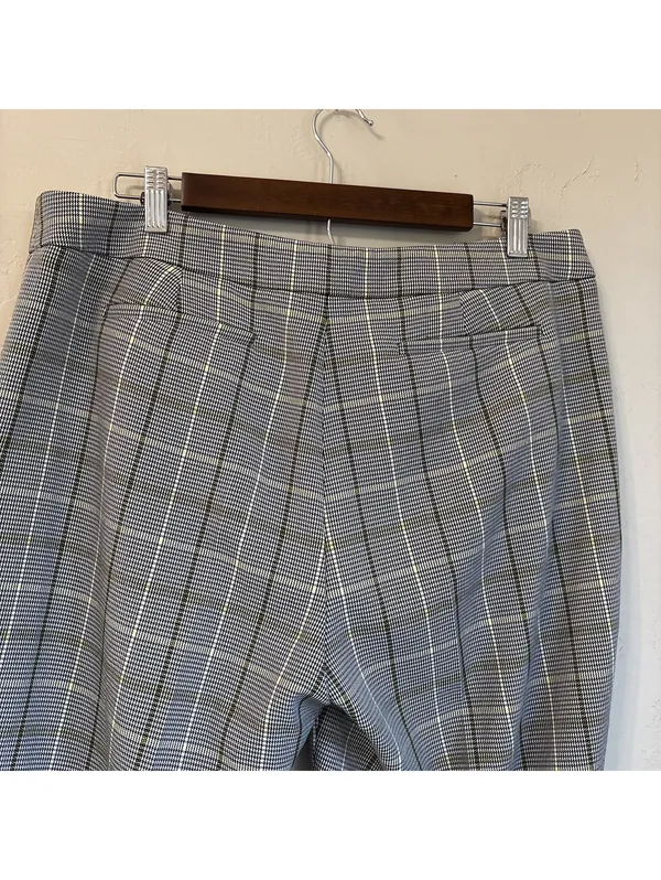 Bar III Plaid Ankle Pants Women’s Size 12 Grey Black Yellow Plaid Work Career - Image 7