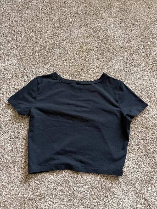 Wild Fable Crop Tee Black - Image 2