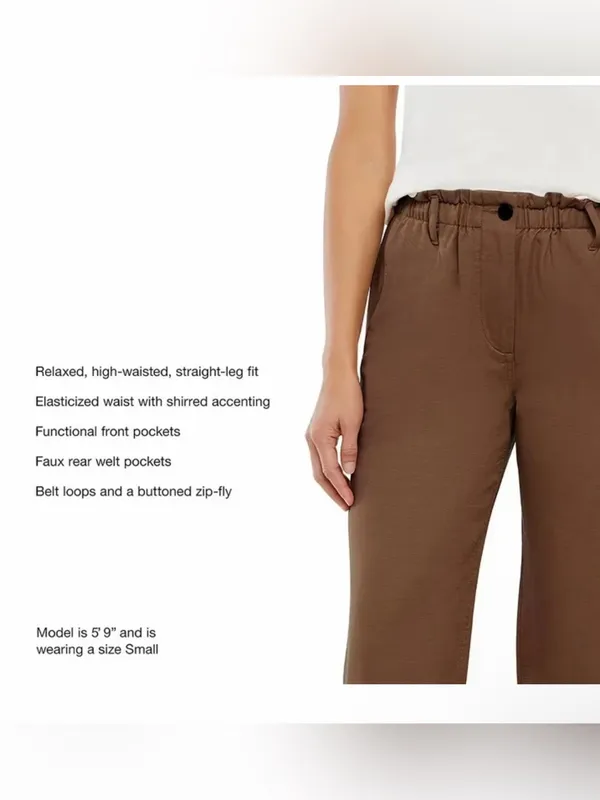 GAP Brown Wide-Leg Pull-On Pants - Image 3