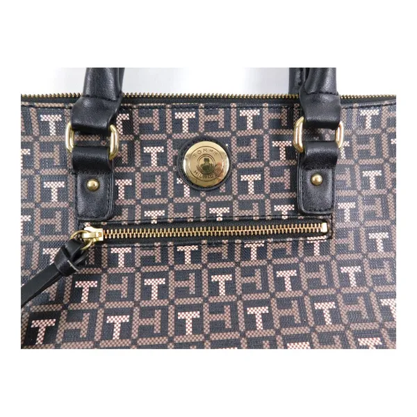 Tommy Hilfiger Monogram‎ Satchel Tote Bag – Brown/Black - Image 4