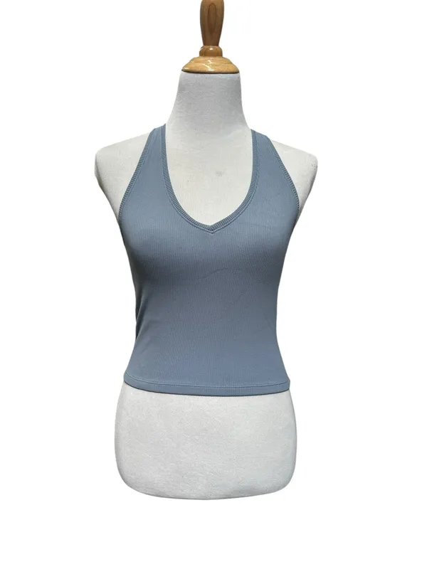 Abercrombie & Fitch XS soft A & F collection racer back tank blue - Image 3