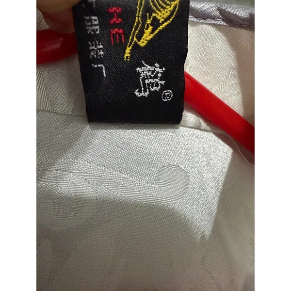 Jin He White Floral Satin Qipao Cheongsam Dress Size S Mandarin Collar Asian - Image 10