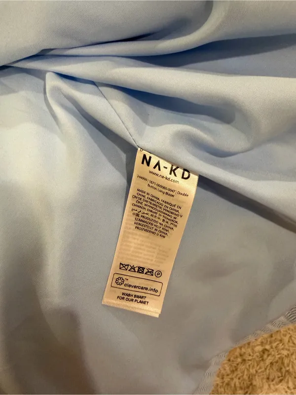 Danae NA-KD Light Blue Double-Breasted Women's Blazer - Image 4