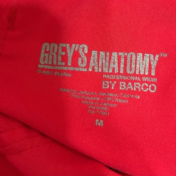 Greys Anatomy‎ Women Medical Nurse Scrub Pants M Red Professional Workwear Cargo - Image 4