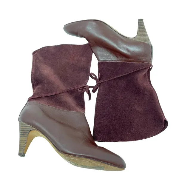 Ted Baker Maroon Suede‎ and Leather Slouchy Twla Boots Size US 6 - Image 3