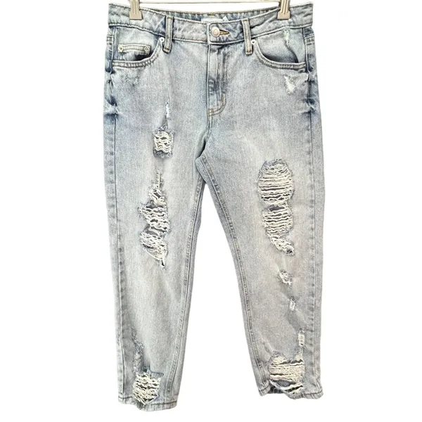 Anthropologie Avec Les‎ Filles Jeans Womens 27 Blue Distressed High Waist Denim - Image 2