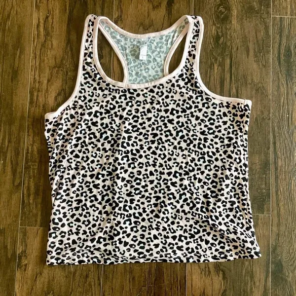 Animal Print Racerback Top Pink Size L - Image 3