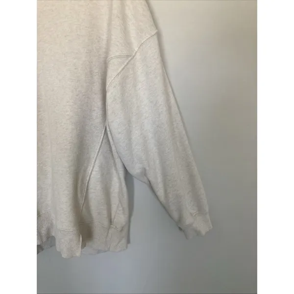 Aerie Women’s Nude Cream Oversized Crewneck Sweatshirt Long Sleeve Size Small - Image 5