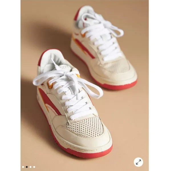 Oncept Preston Retro Leather Sneaker White Red Yellow Sz 7 NWT‎ - Image 8
