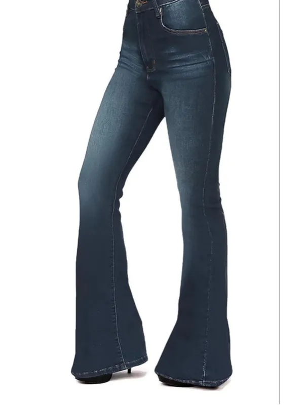 NEW Flare Jeans Bootcut Bell Bottom Jeans High Waisted Stretch X Tall 32/34 - Image 4