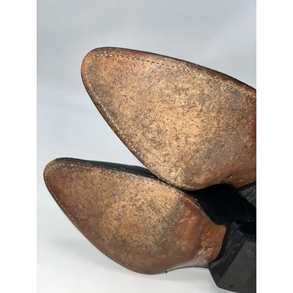 Pistolero Black All Leather Embroidered Cowboy Boots Women's Sz 24.5-7.5/Men 5.5 - Image 16