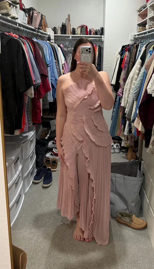 Shein Pink Ruffle Maxi Dress - Image 8