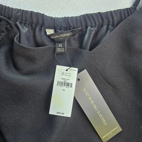 Banana Republic‎ 15Y NWT Black Sheer Dot Mesh Balloon Sleeve Mini Dress XL - Image 3