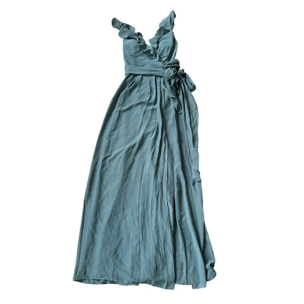 Revelry Valerie Chiffon Dress Eucalyptus Bridesmaid - Image 3