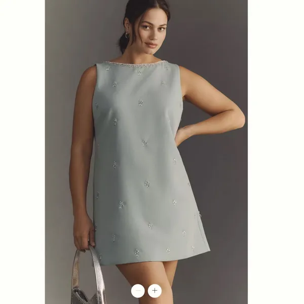 Anthropologie Atsu Crystal-Embellished Bow Mini Dress - Image 2