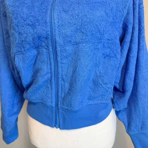 NWT SKIMS Terry cover up zip up hoodie in Tide women's size large RARE PIECE - Image 5