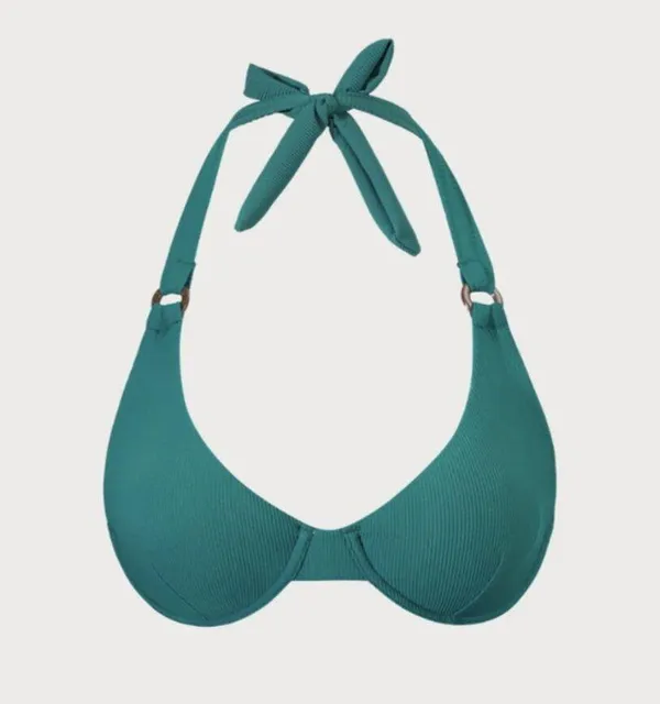 BERLOOK Green Underwire Halter Bikini Top ONLY 34 - Image 7