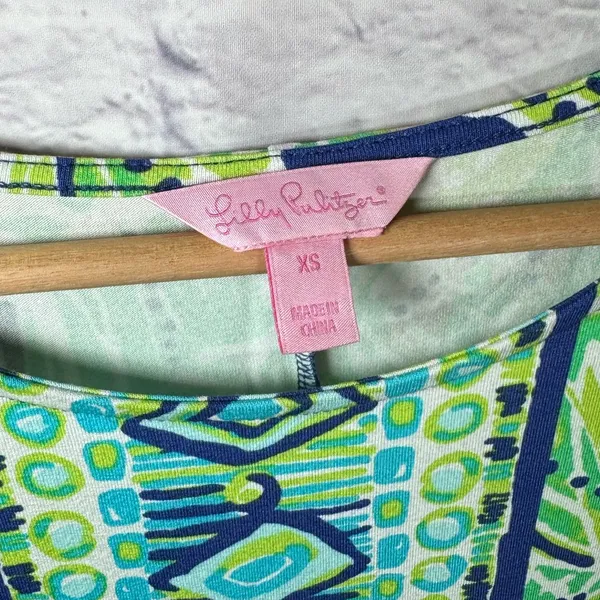 Lilly Pulitzer Ophelia Dress‎ Size XS Iris Blue Cold Shoulder Sleeve midi - Image 4