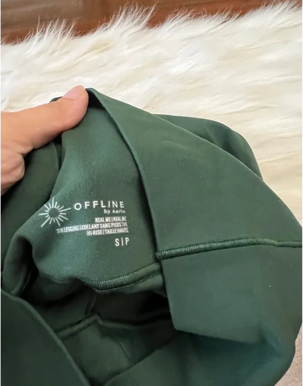 Offline by Aerie Real Me Crossover Leggings Small l Emerald Green 7/8 - Image 2