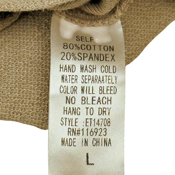 Easel Putty Beige Relaxed Baggie Sweatshirt LARGE Minimal Neutral Everyday - Image 8
