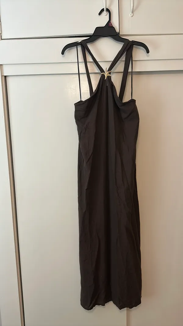 Brown Linen Maxi Starfish Dress - Image 5