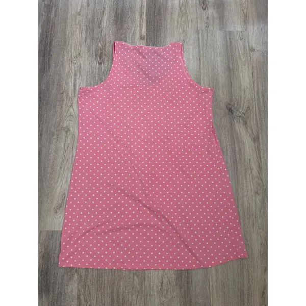 Lauren Ralph‎ Lauren Pink Polka Dot Tank Nightgown Size XL Scoop Neck Cotton - Image 7