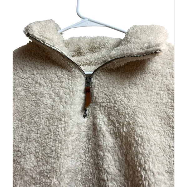 Thread & Supply Quarter Zip Sherpa Pullover Forest Pattern Small - Image 5