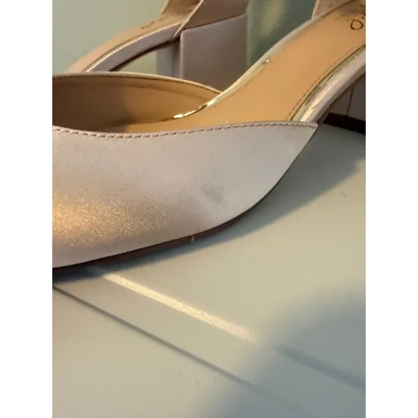 Jewel Badgley Mischka Satin Crystal Ankle Strap Block Heel Pump Cathleen y2k bli - Image 6