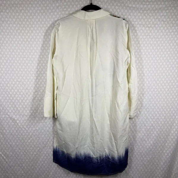 Anthropologie‎ Maeve Cream Floral Watercolor Linen Blend Tunic Top - Image 9