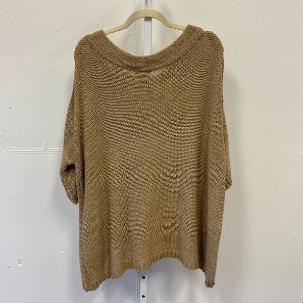 Cozy Casual Knit 2 Piece Lounge Set Camel Brown Sweater and Shorts SU1486V Large - Image 3