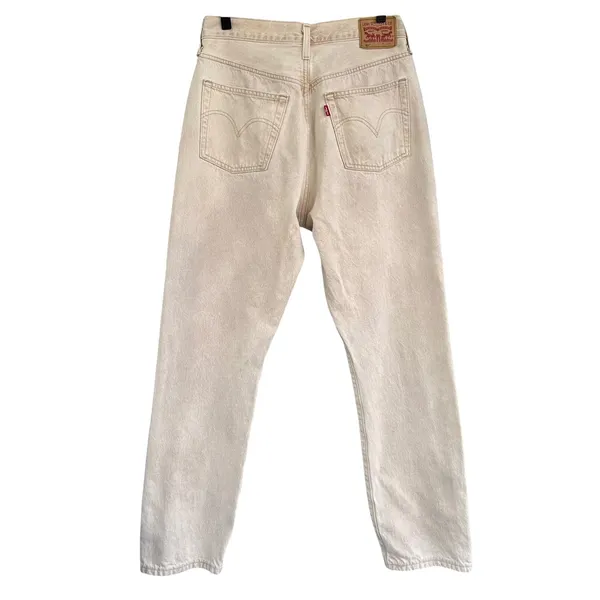 Levis 501 Original Fit Jeans Tan Sand Beige Cotton Straight Leg Women W30 L30 - Image 2