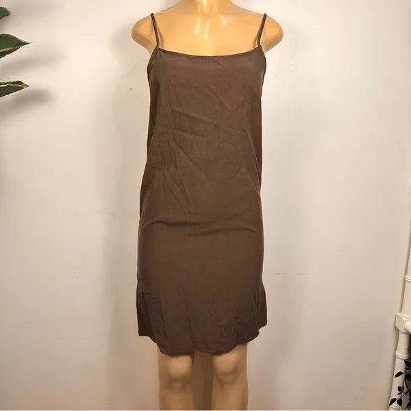 Coline Brown Maxi Dress Sz M Kaftan Loose Short Sleeves Coverup - Image 7