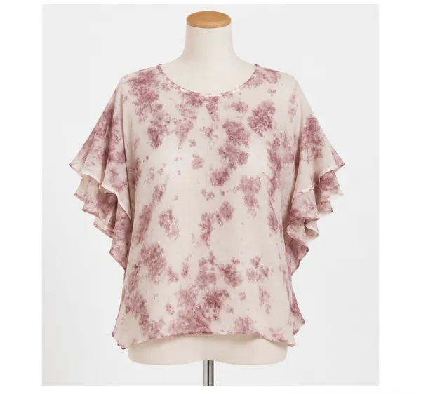 Style Envy pink & white tie-dye blouse - Image 3