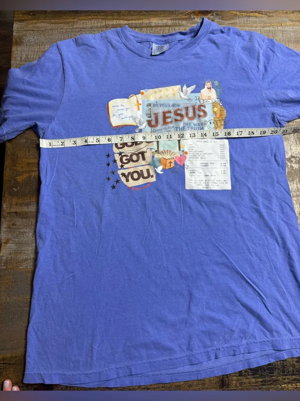 Comfort Colors Blue Christian Graphic Tee - "God's Got You" - Image 6