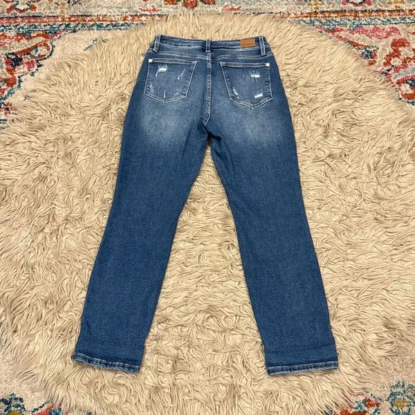 Judy Blue embroidered rainbow straight fit jeans size 5/27 - Image 6