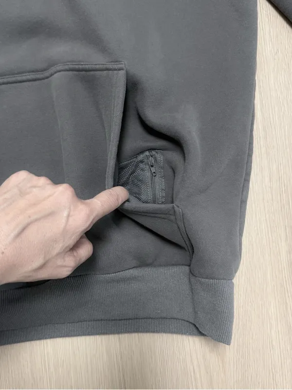 Comfrt Steel Grey Essentials Unisex Zip Kangaroo Pockets Hoodie Sweatshirt Large - Image 4