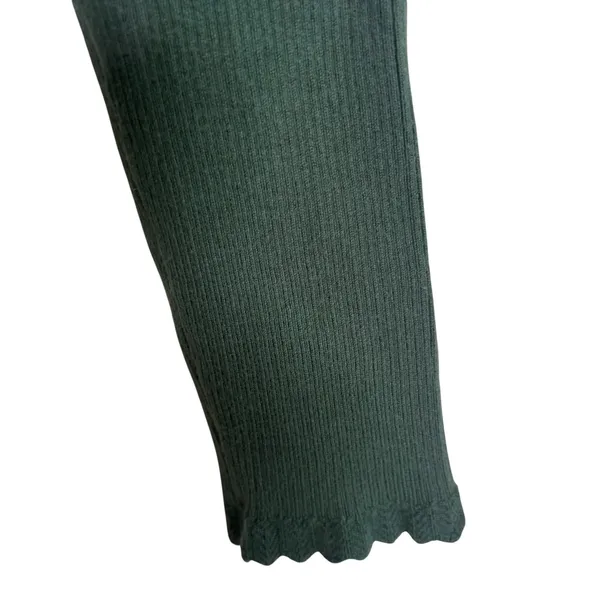 Boden Forest Green Ribbed Sweetheart Cardigan Scalloped Cuff Sweater US 6 UK 10 - Image 4