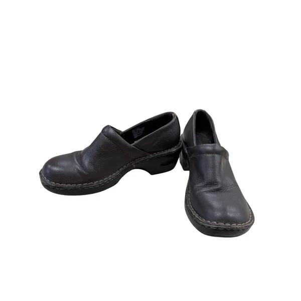 Sonoma Womens Brown Leather Clogs Mules 7.5M SKU 7181 - Image 2