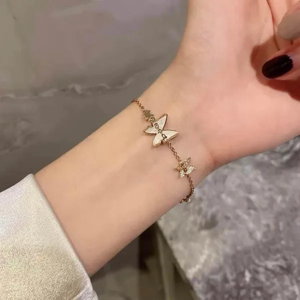 14K Gold Plated Butterfly Charm Bracelet for Women - Image 3
